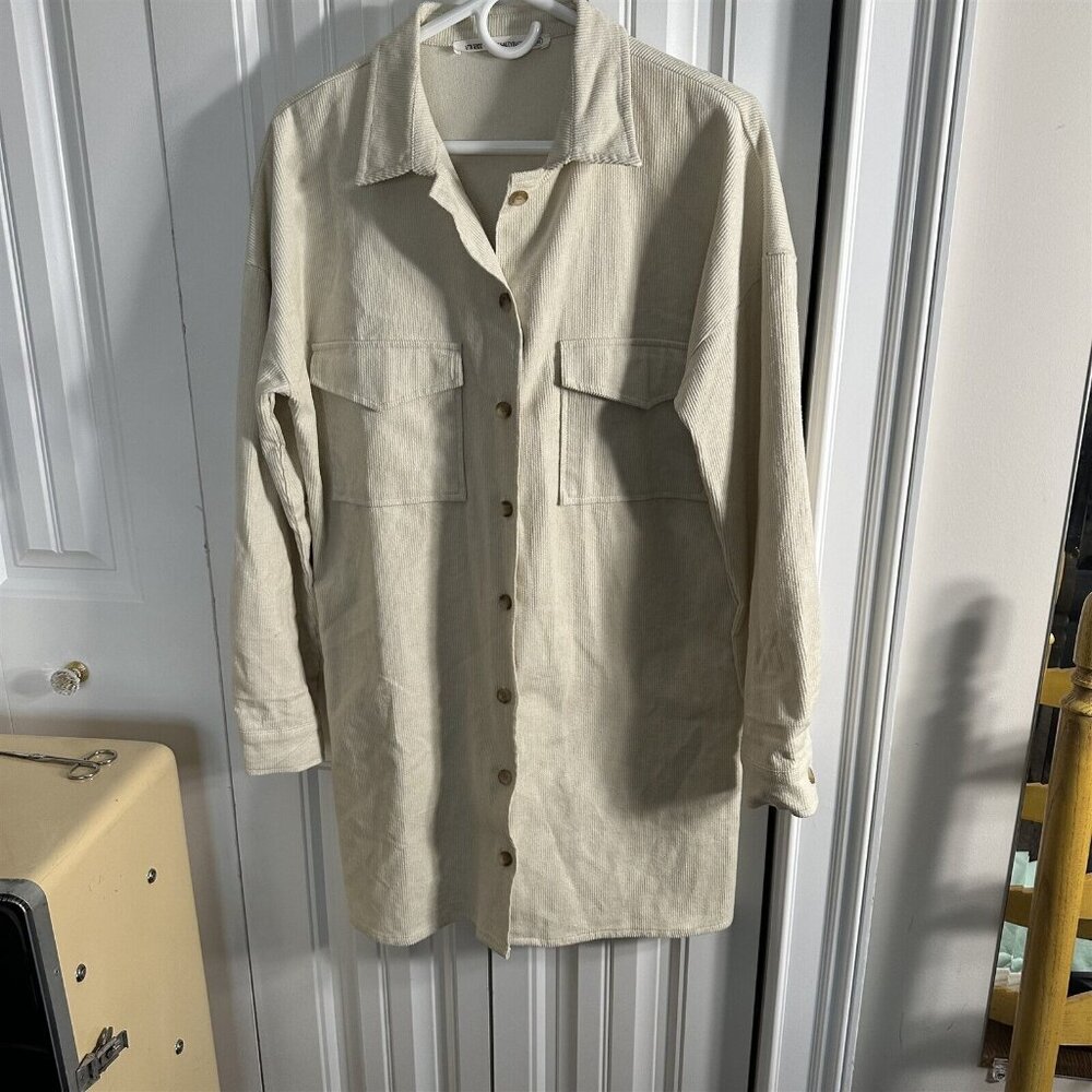 12Th Tribe Womens Shacket Medium Corduroy Button Down Jacket The Salty Blonde